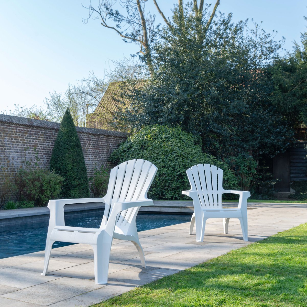 Lot de 2 fauteuils ADIRONDACK blanc, WILSA GARDEN