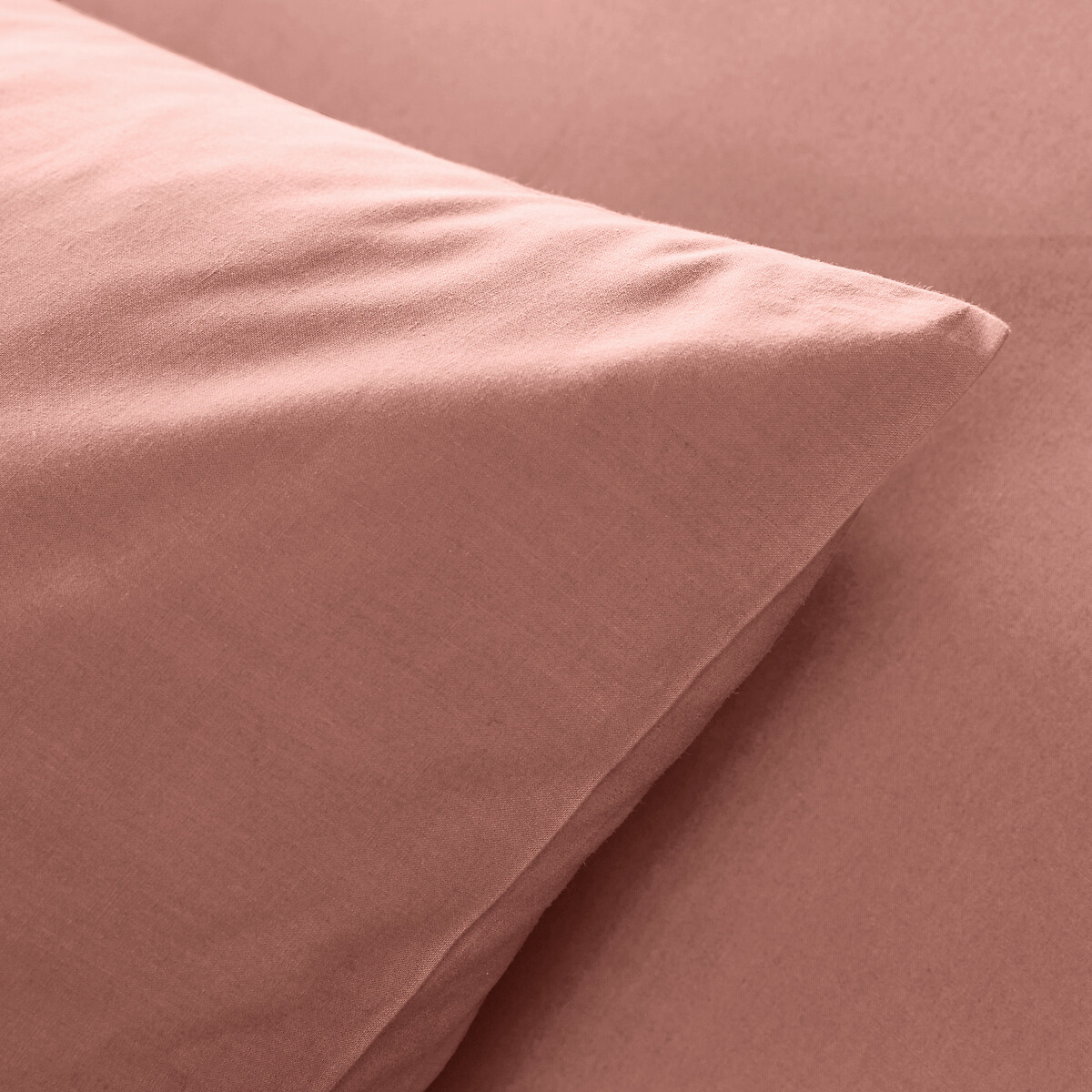 Housse de couette unie percale coton bio Scenario bois de rose, LA REDOUTE INTERIEURS