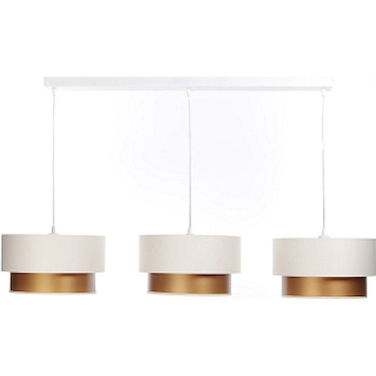 Suspension rectangulaire, DUO ELLEGANT crème satinée intérieur cuivre, BPS KONCEPT