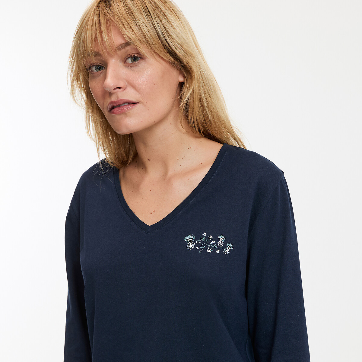 Pyjama manches longues en jersey de coton imprimé, ANNE WEYBURN