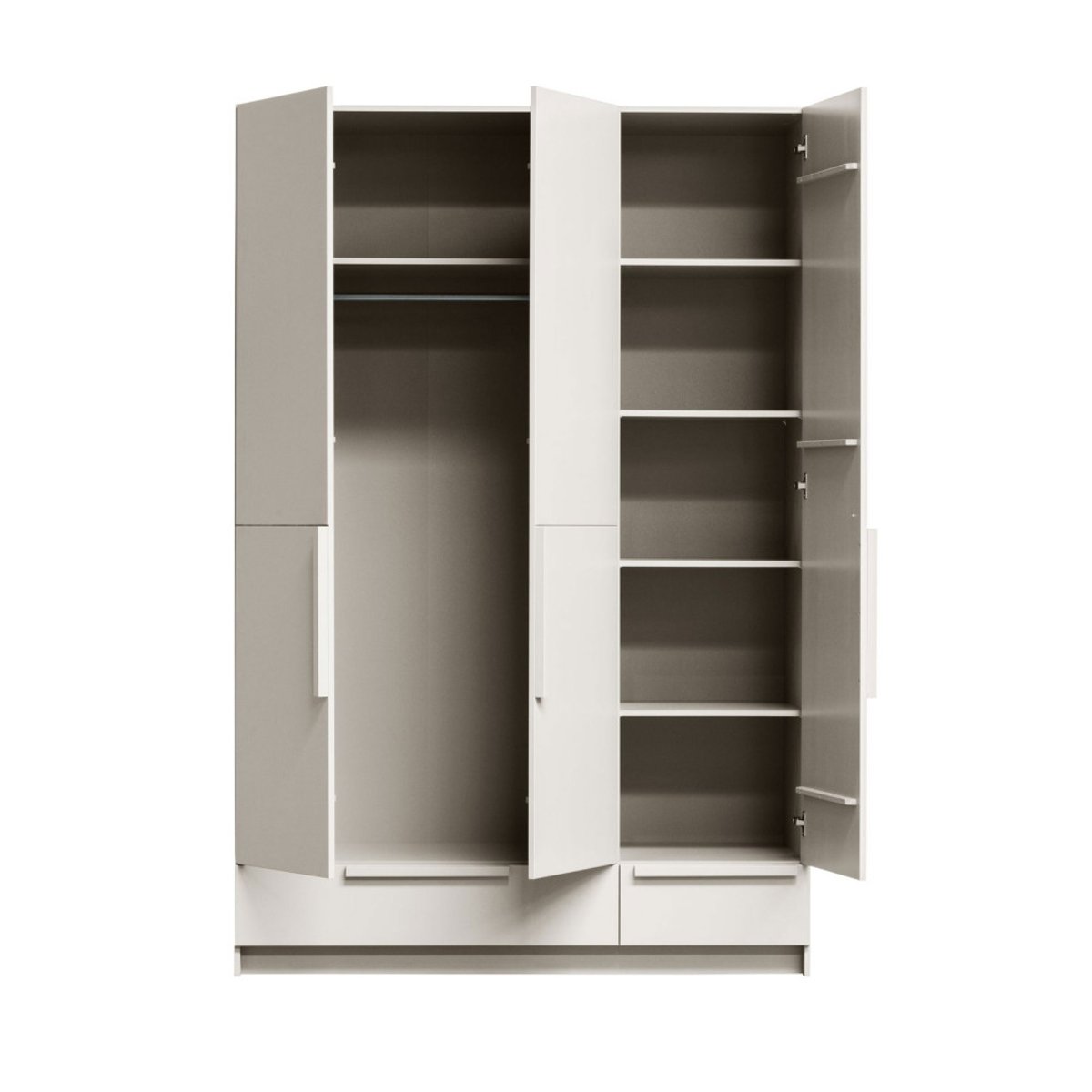Armoire 3 portes en bois H215cm- PURE beige, WOOOD