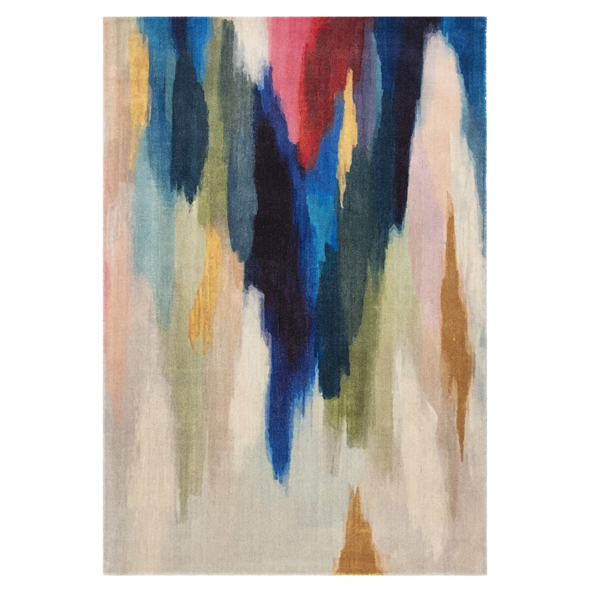 Watercolour Space Dye Effect Rug in 100% Wool multi-coloured, SO'HOME