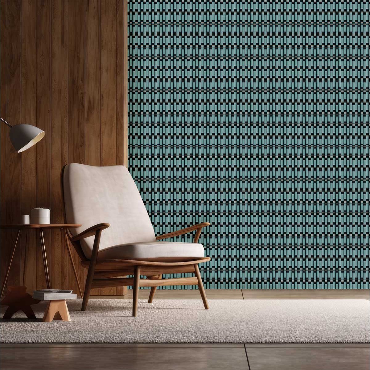 Papier peint duval bleu intissé, HEXOA