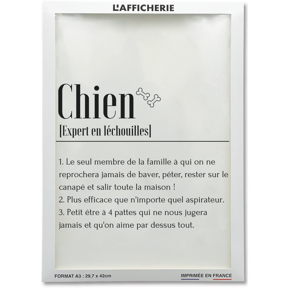 Affiche Définition Chien 2 blanc, L'AFFICHERIE