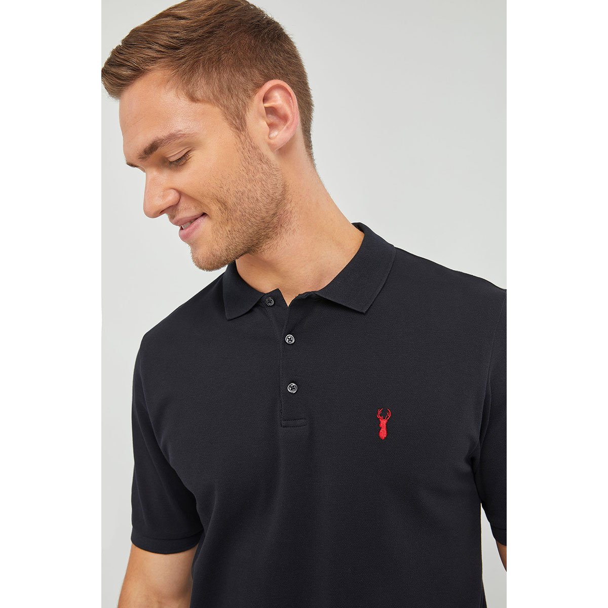 Polo En Piqué noir, NEXT