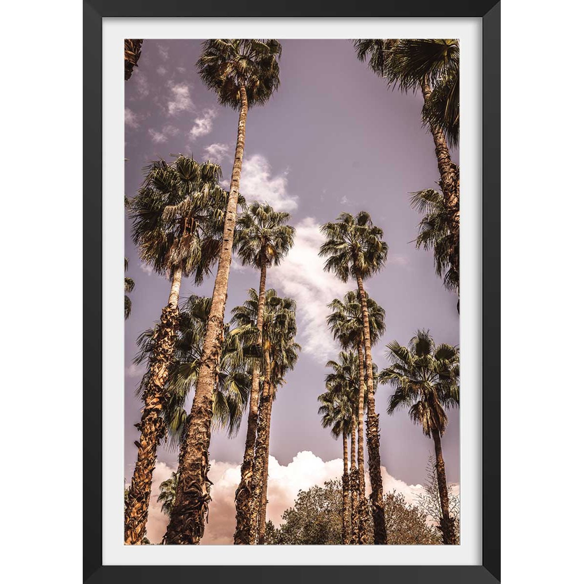 Affiche los angeles beverly hills affiche + cadre en bois - noir, HEXOA