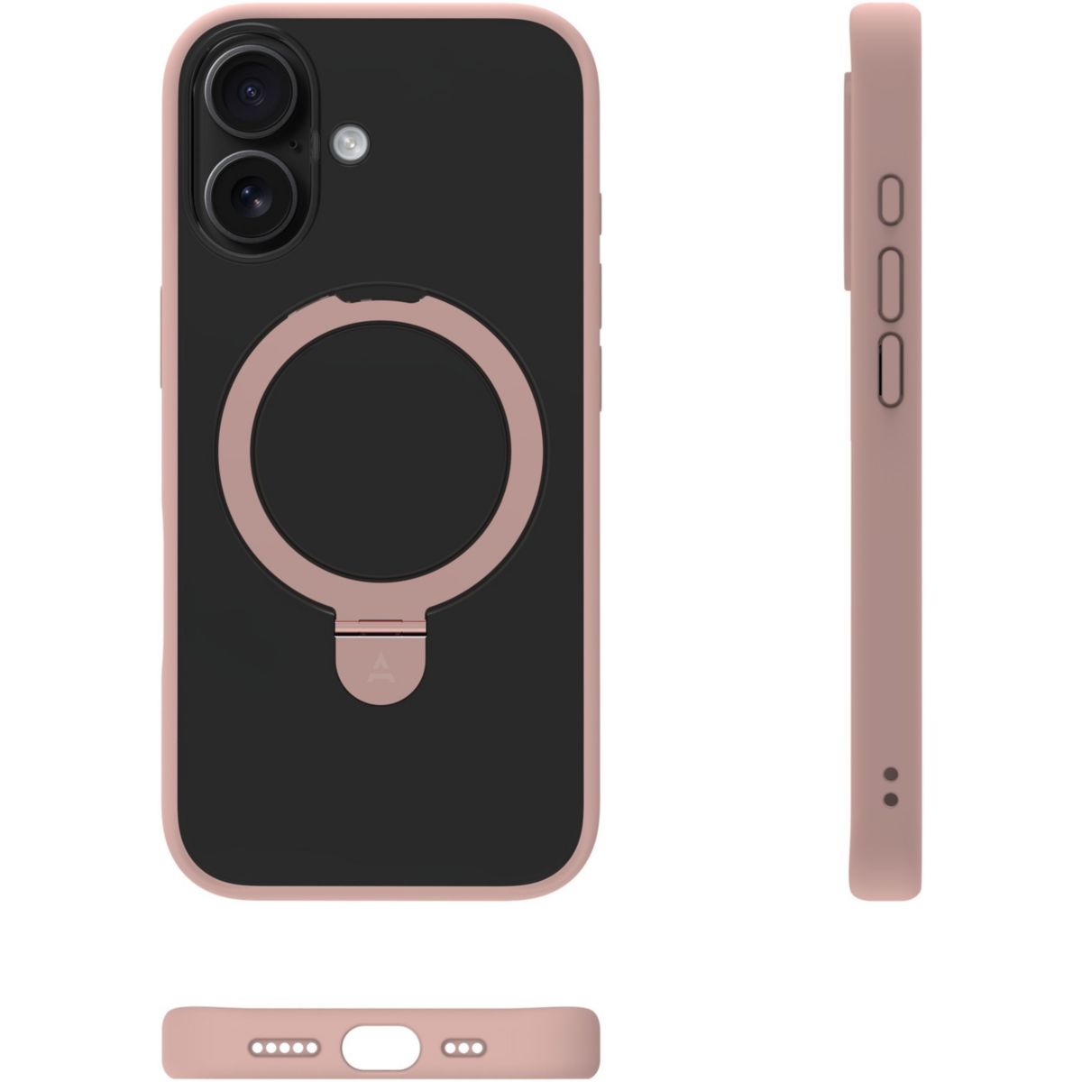 Coque iPhone 17 magnétique stand Rose couleur unique, ADEQWAT