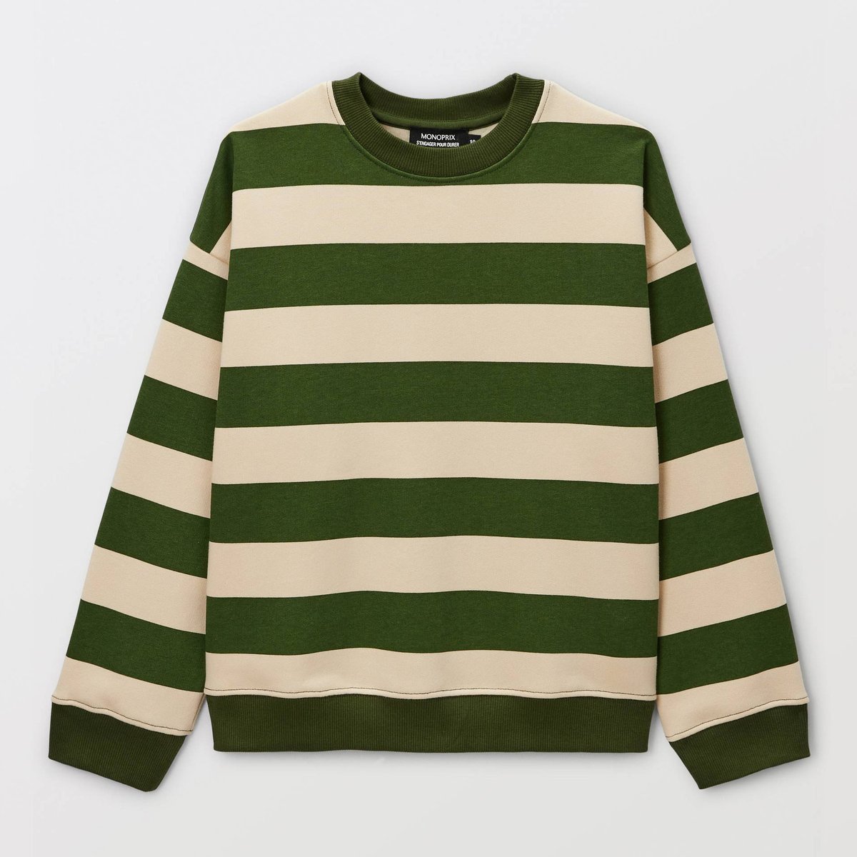 Sweat avec imprimé dos en coton BIO GOTS blé, MONOPRIX