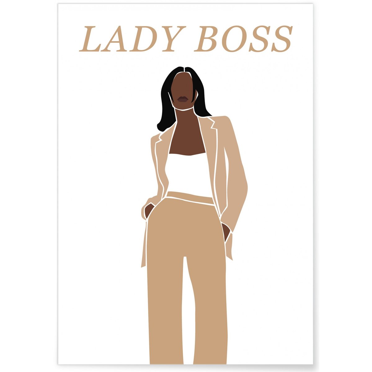 Affiche Lady Boss 5 blanc, L'AFFICHERIE