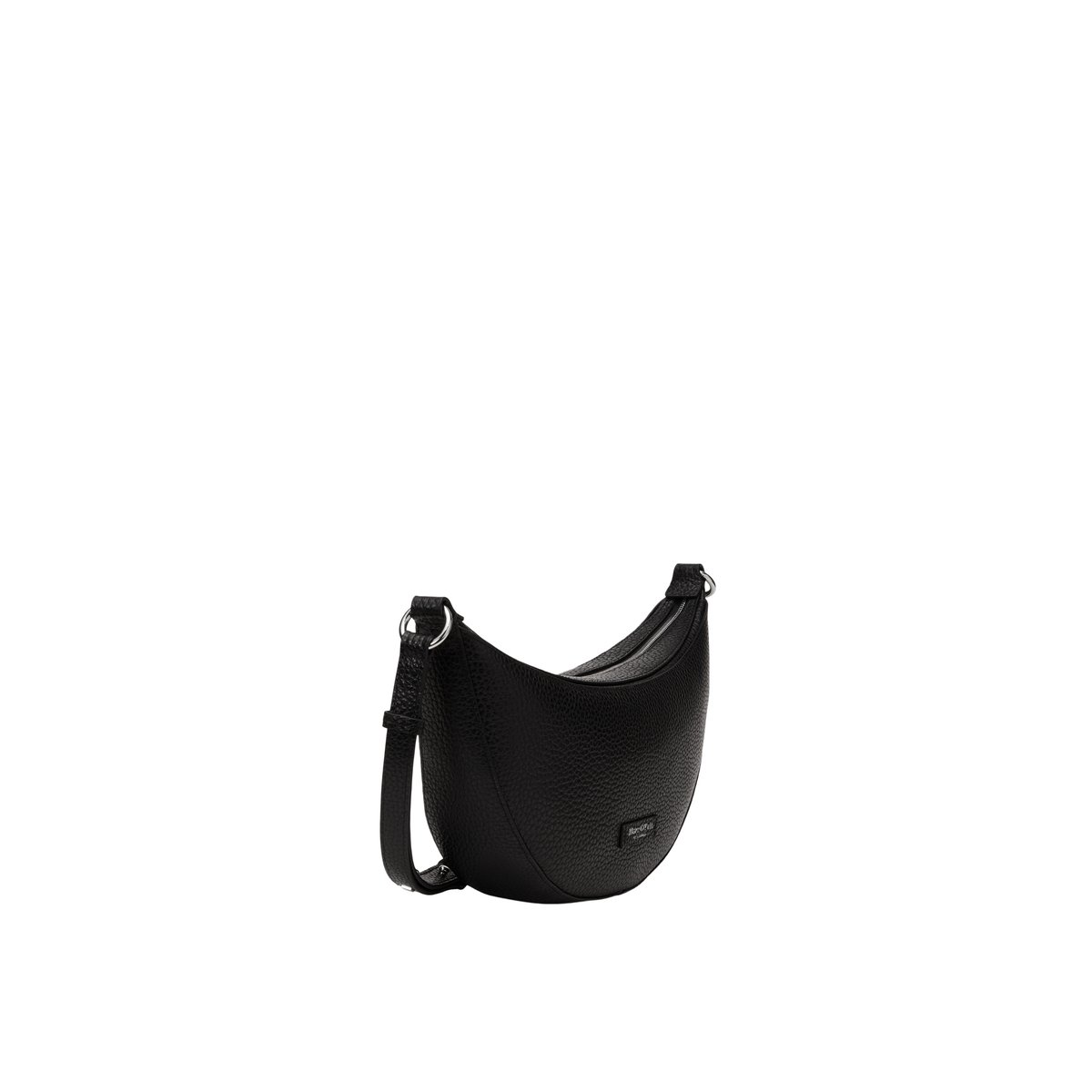 Sac à bandoulière medium en cuir de vache finement grainé noir, MARC O'POLO