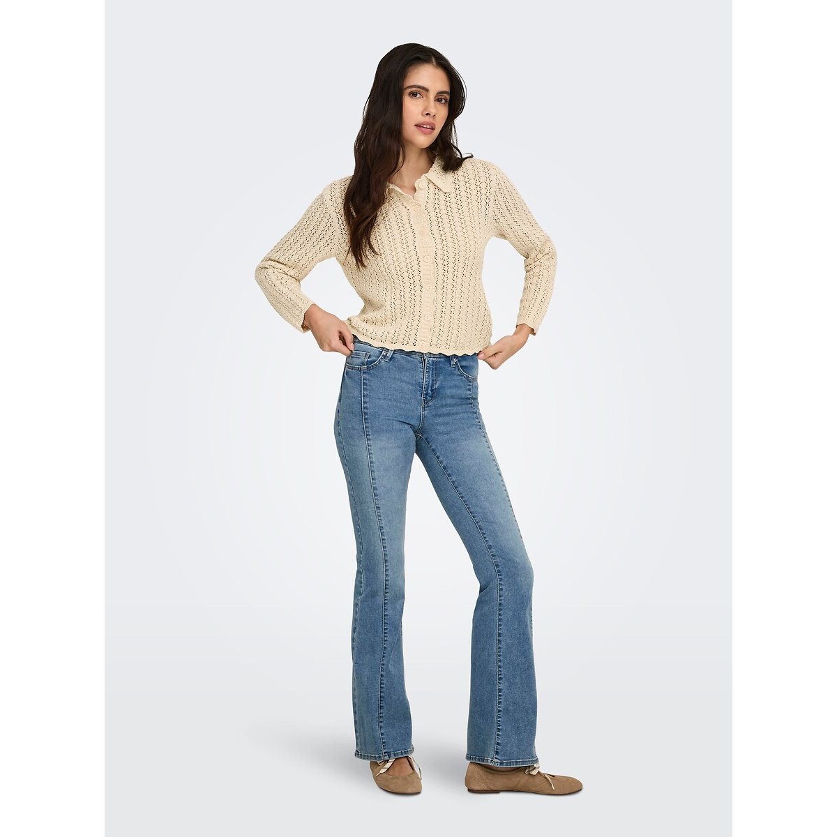 Gehaakt vest beige   , JDY