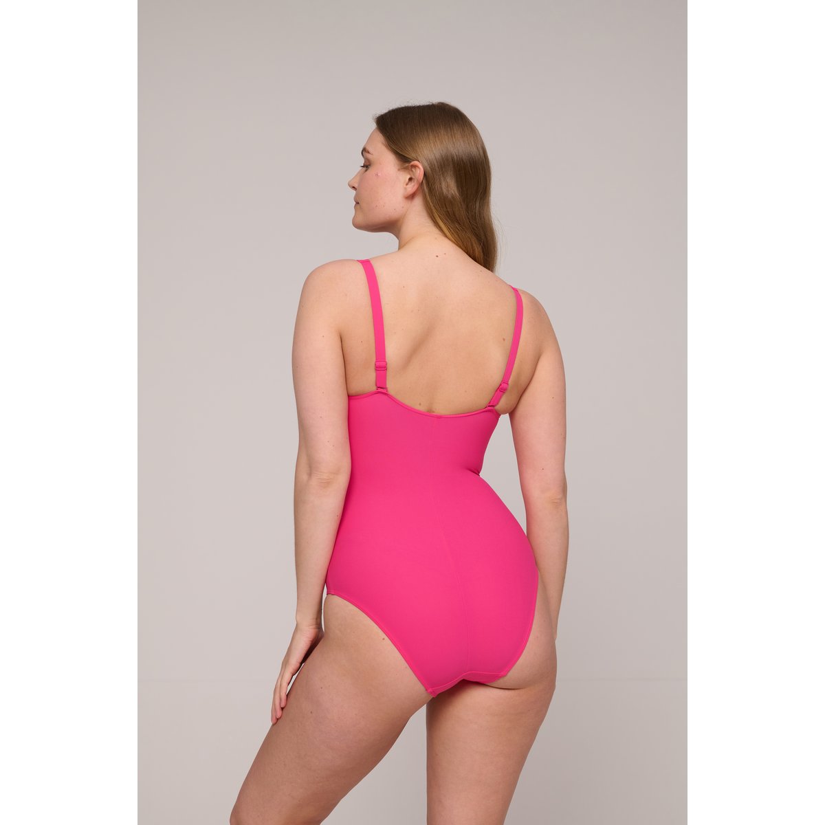 Maillot sans arm. plongeant ASWAN rose - dragon fruit, PRIMADONNA