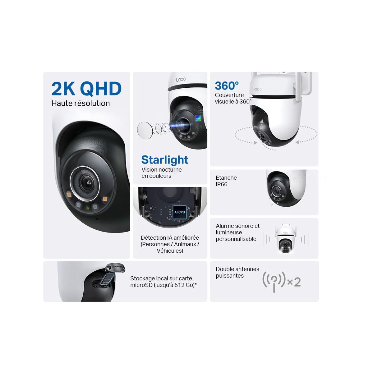 Caméra de surveillance Tapo C520WS couleur unique, TP-LINK