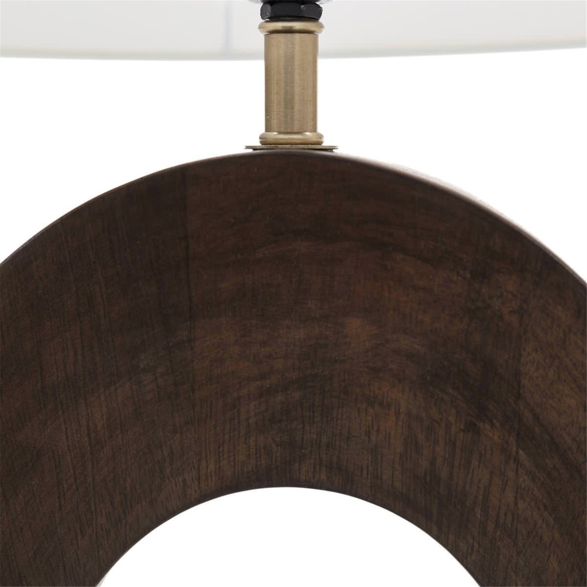 Lampe de table en bois au design ajouré marron foncé et blanc, RECOLLECTION
