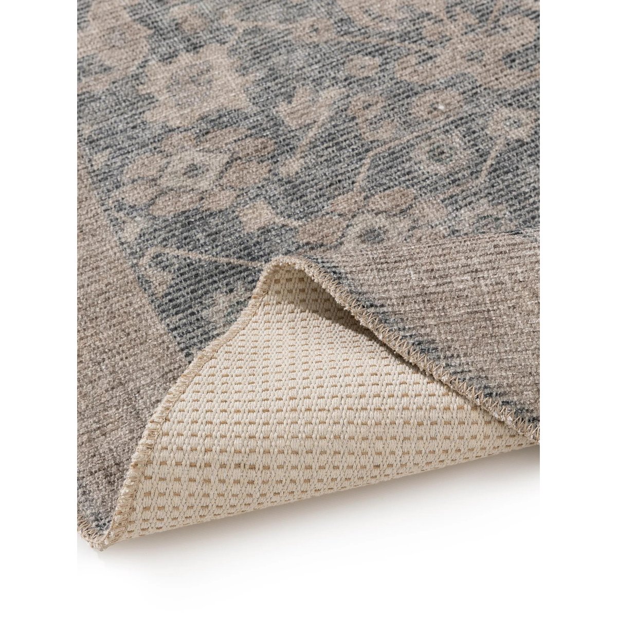 Tapis rond LORENZO gris foncé, BENUTA