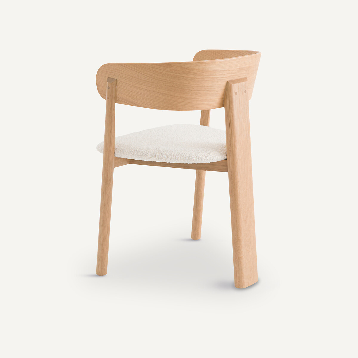 Tafelstoel in eiken met bouclette en Marais fineer eik/krijt, AM.PM X EMMANUEL GALLINA