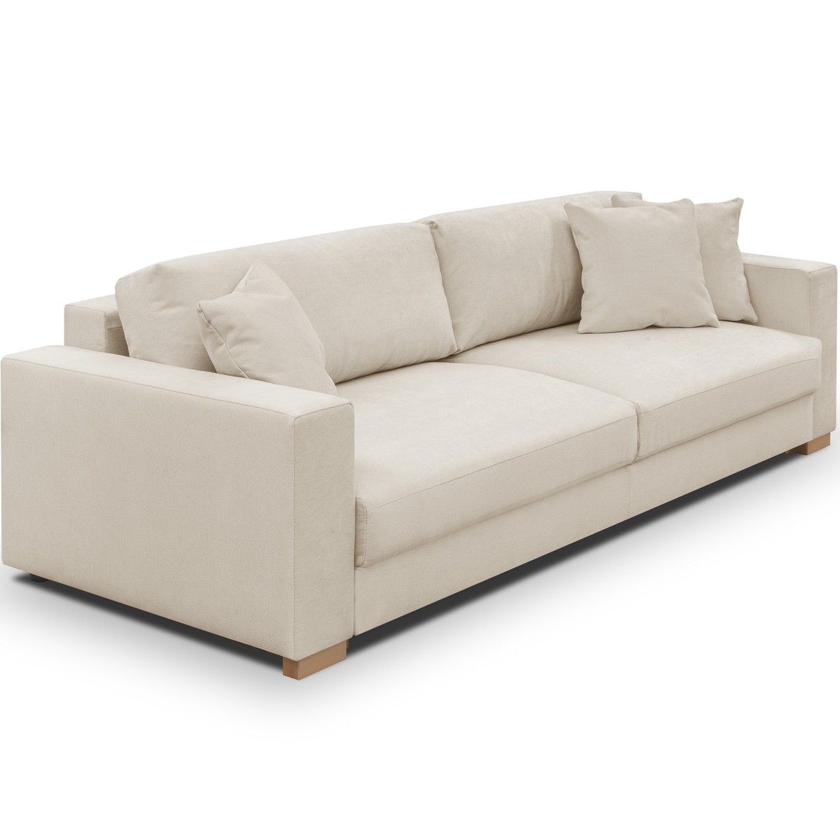 Canapé convertible 3 places en velours côtelé - ROBIN tissu chenille beige, HOMIFAB