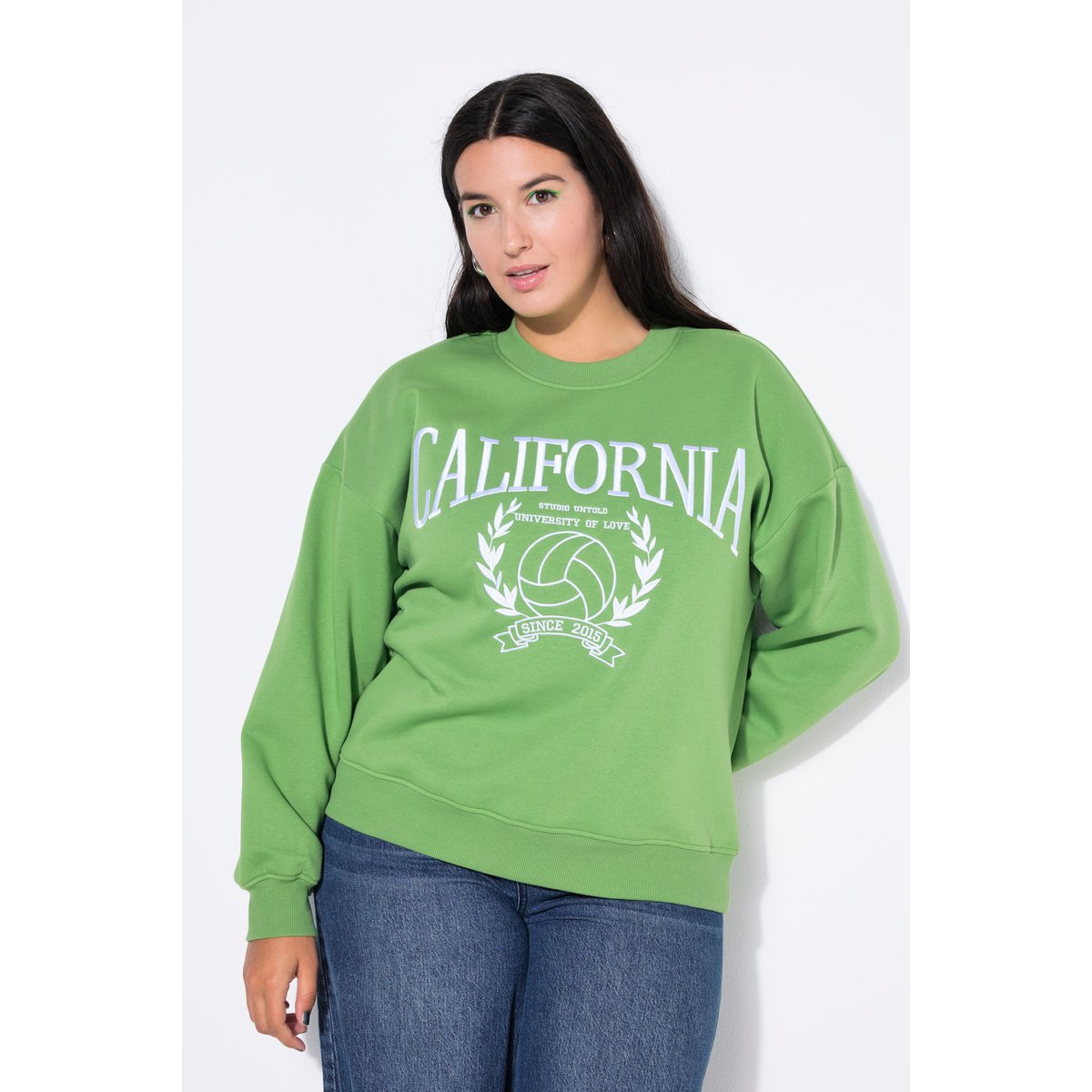 Sweat-shirt College, oversized vert pomme, STUDIO UNTOLD