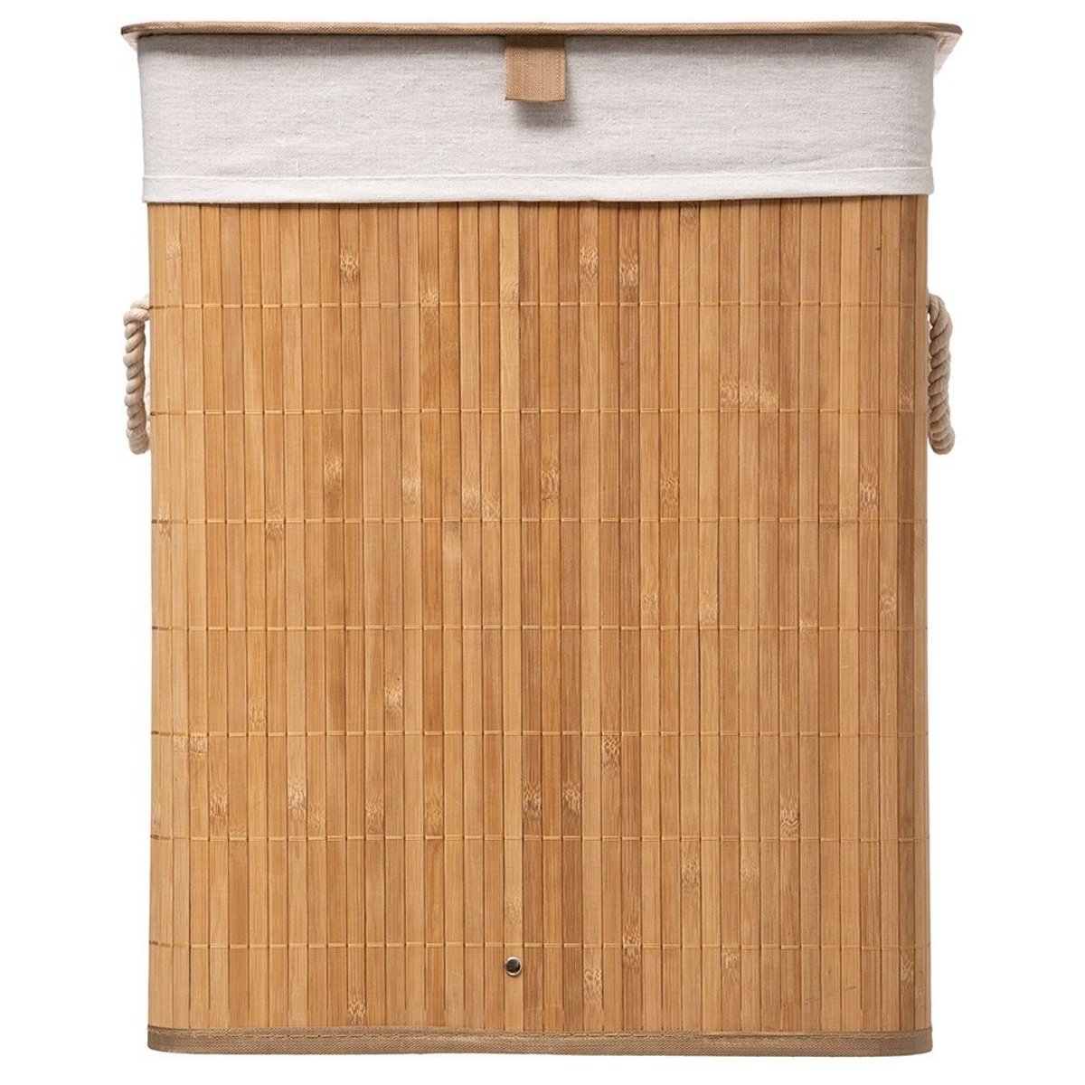 Panier à linge bambou naturel beige, ATMOSPHERA