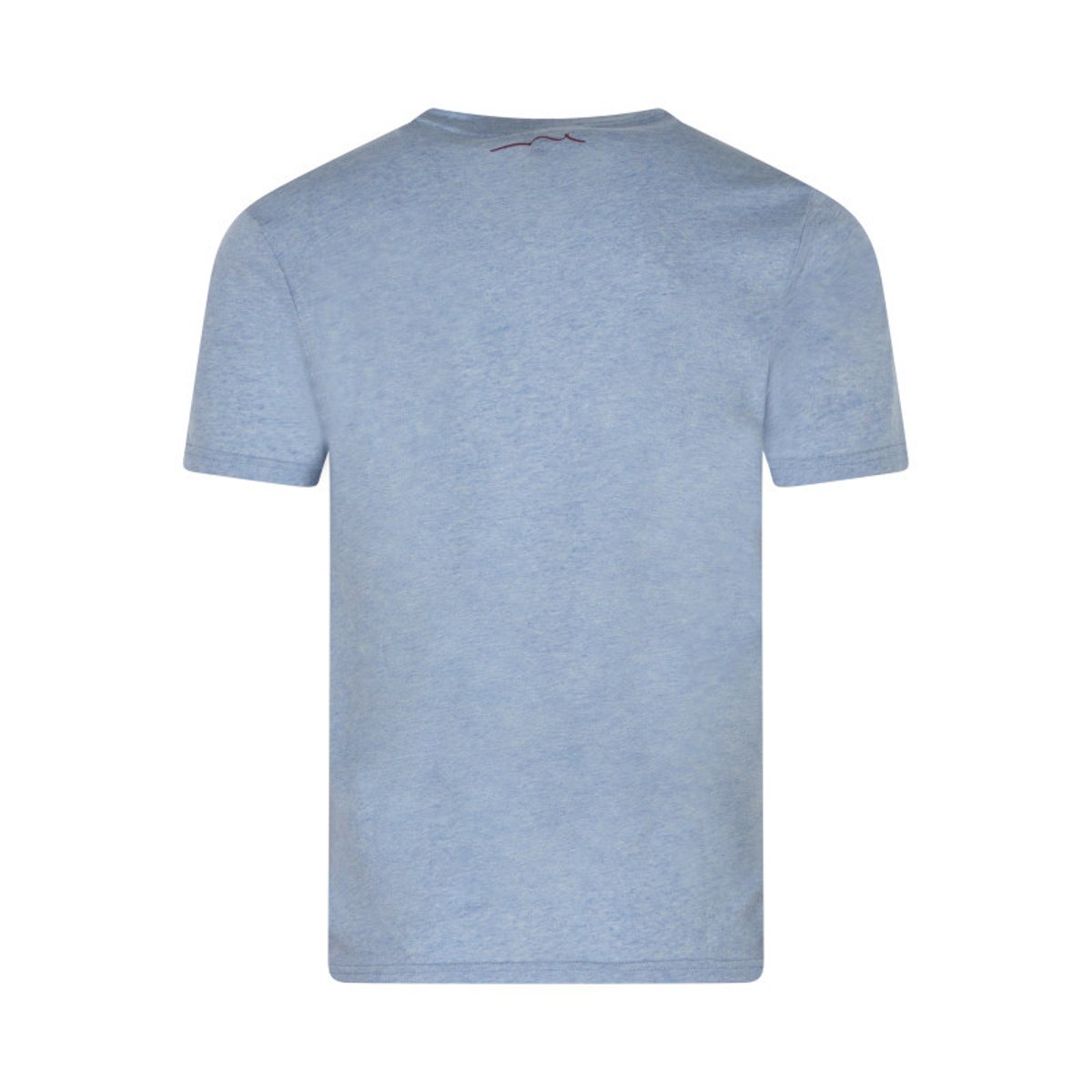 T-shirt bleu uni coupe droite avec un col rond et des manches courtes bleu, TEDDY SMITH