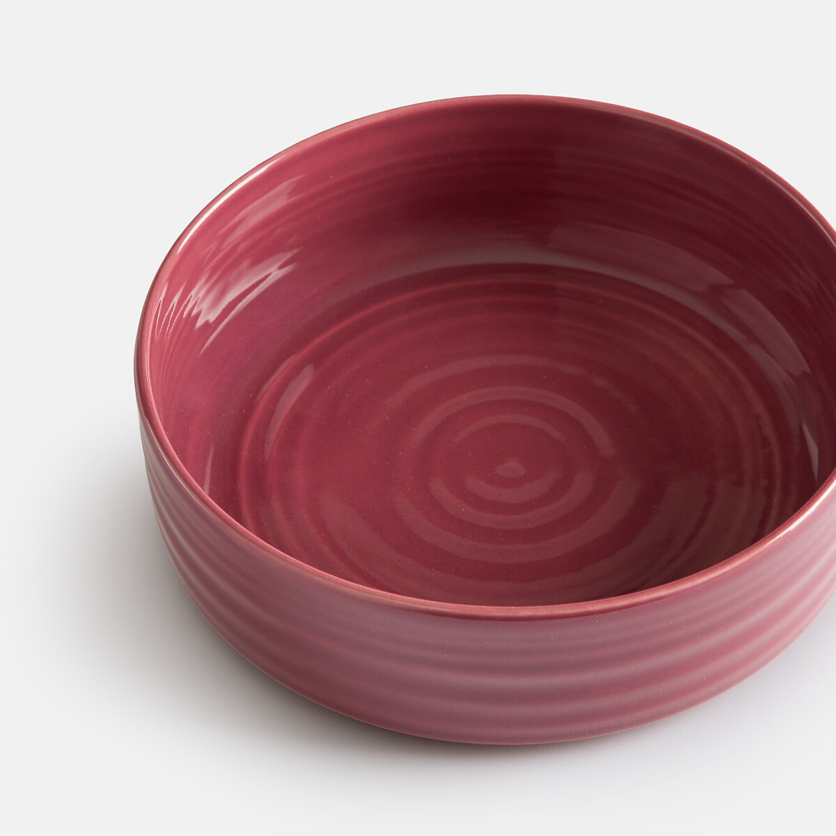 Set of 4 Sacha Reactive Enamel Stoneware Soup Bowls burgundy, LA REDOUTE INTERIEURS