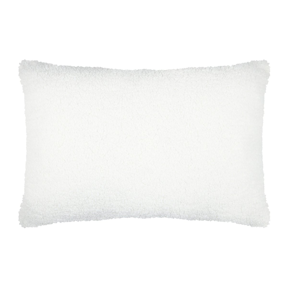 Coussin rectangulaire en bouclette à motif montagne blanc, LOVELY CASA