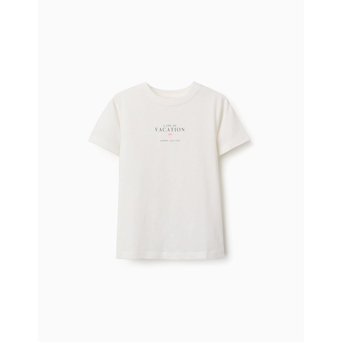 T-shirt en coton avec imprimé Vacation beige clair, ZIPPY