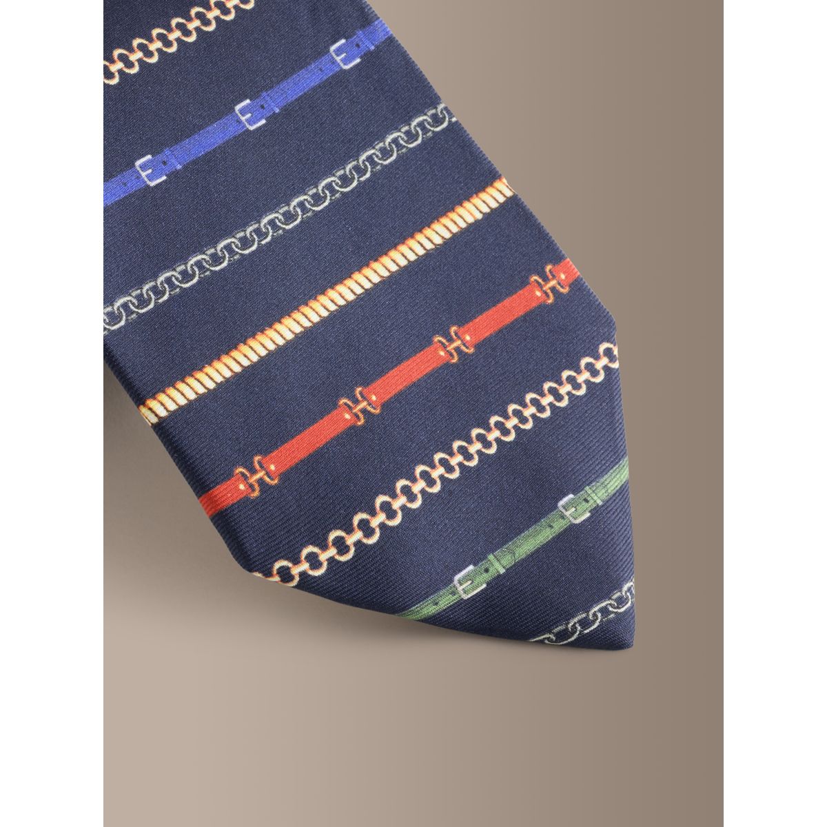 Cravate en soie italienne signature bleu marine, NEXT