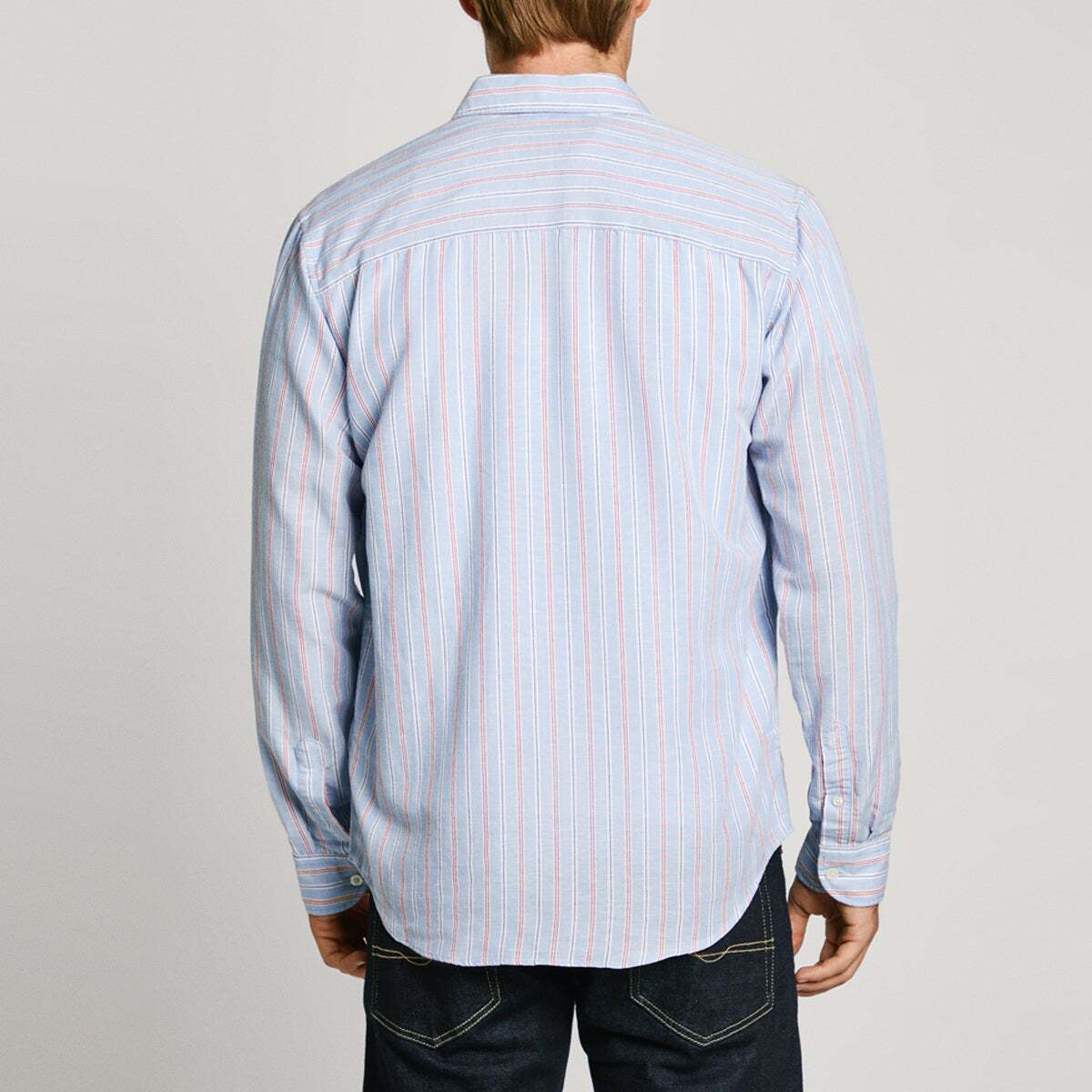 Chemise Coupe Regular À Rayres En Popeline bleu clair tamise, PEPE JEANS
