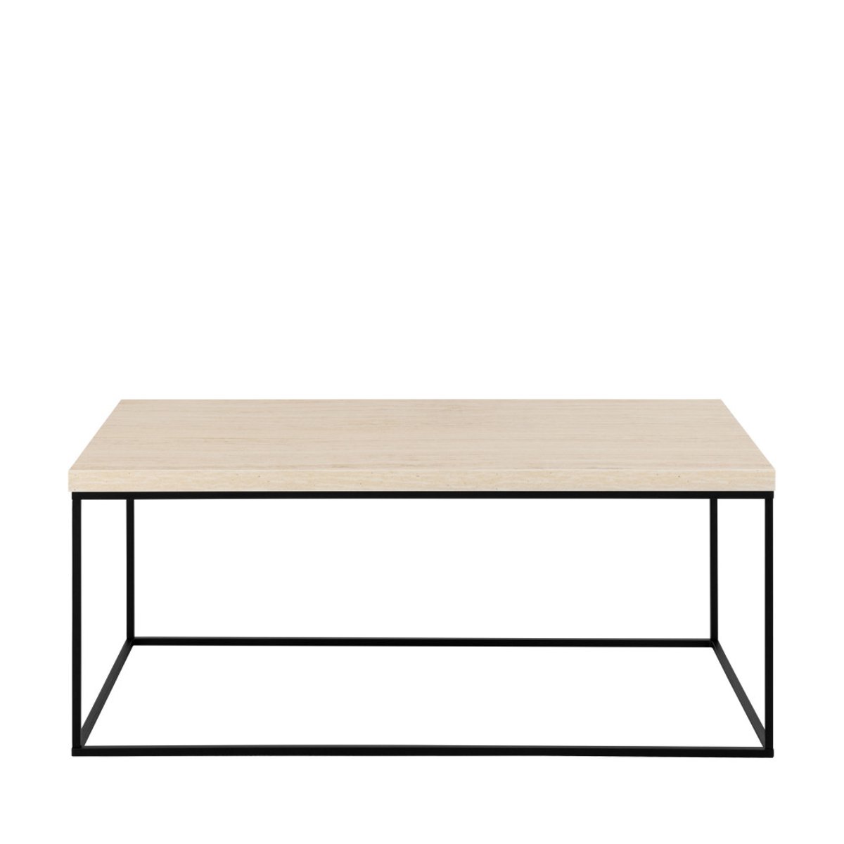 Table basse en effet travertin et métal 110x50cm- MIXO beige, DRAWER
