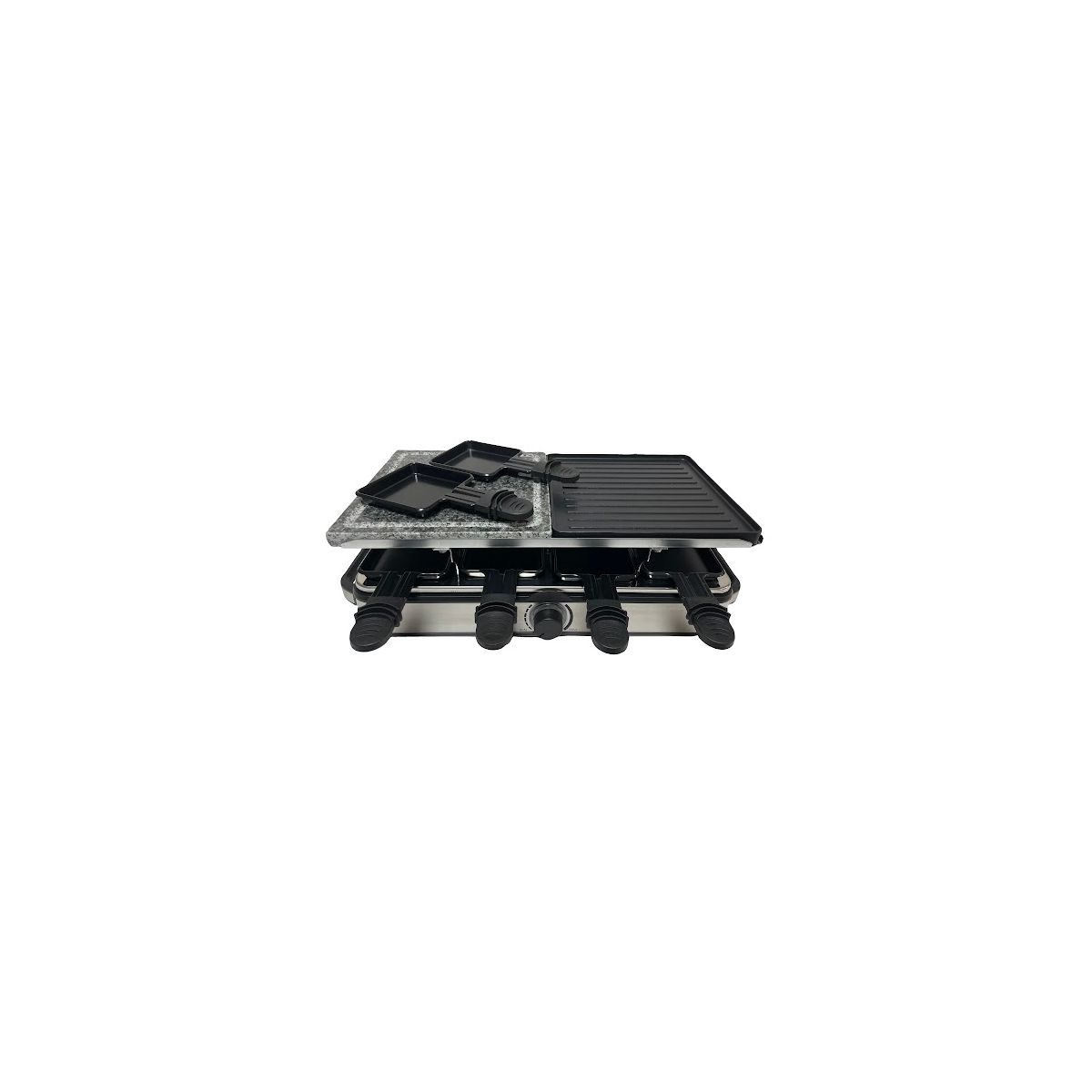 Raclette ERGP7 8 personnes Grill + Pierre noir, ESSENTIEL B