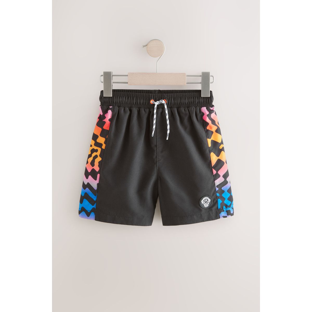 Short de bain imprimé damier noir, NEXT