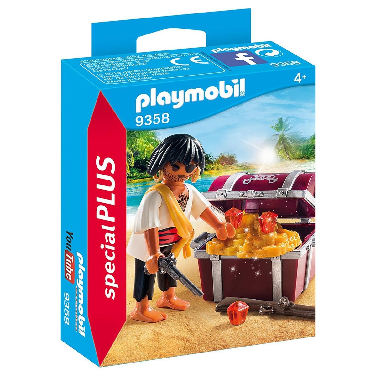 FigurinesPirate avec coffre au trésor multicolore, PLAYMOBIL