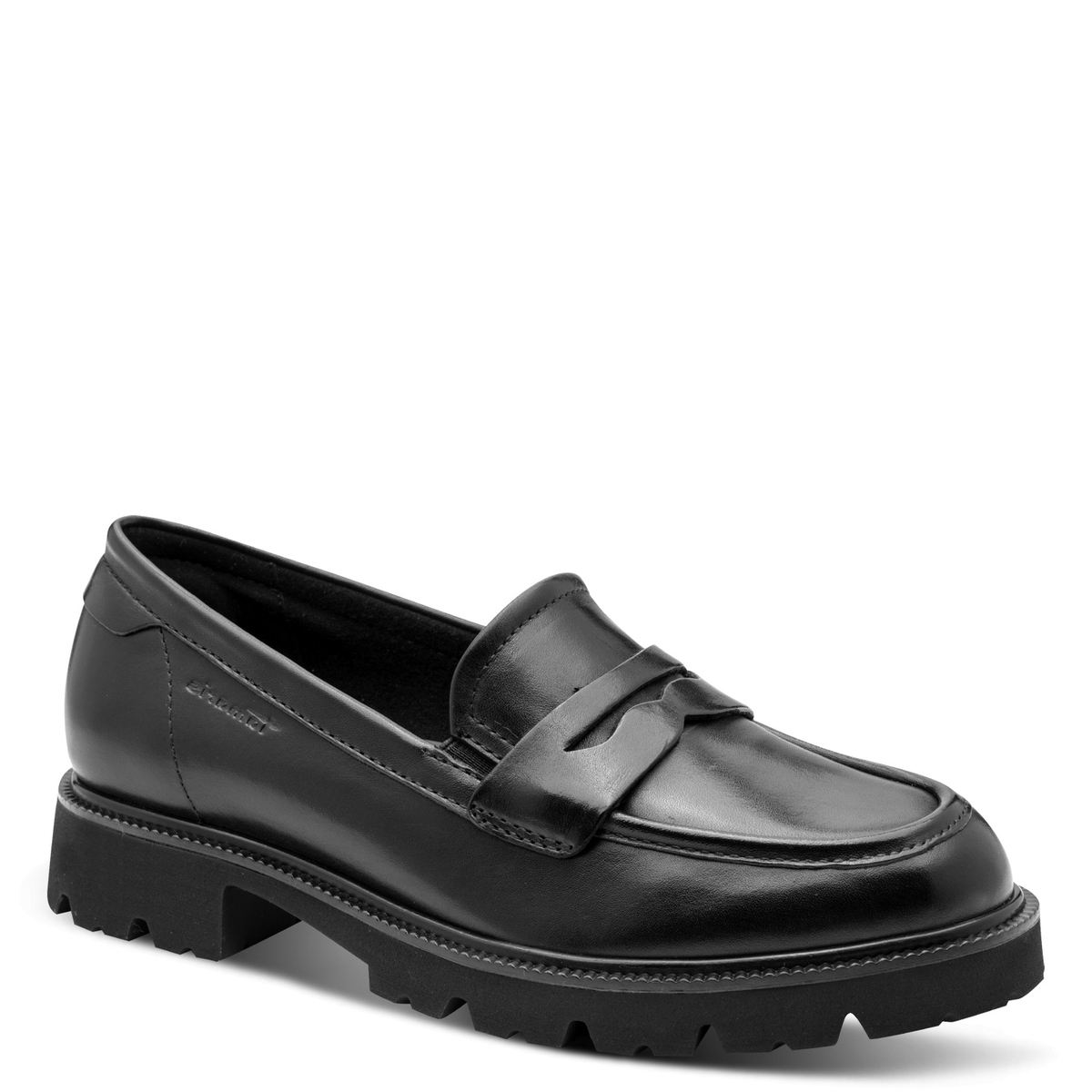 Slipper en cuir noir nappa, TAMARIS