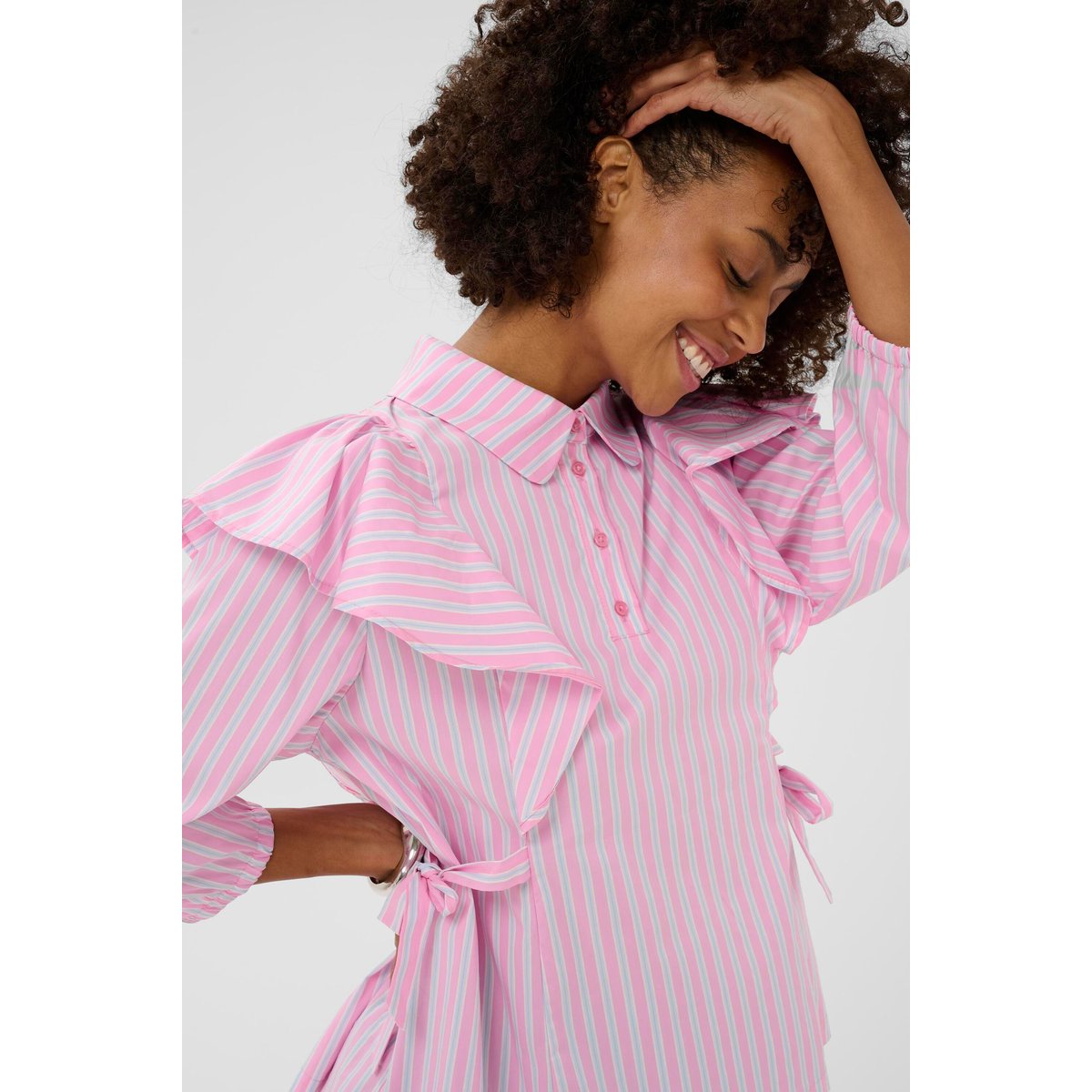 Blouse à manches courtes rose pink stripe, CULTURE