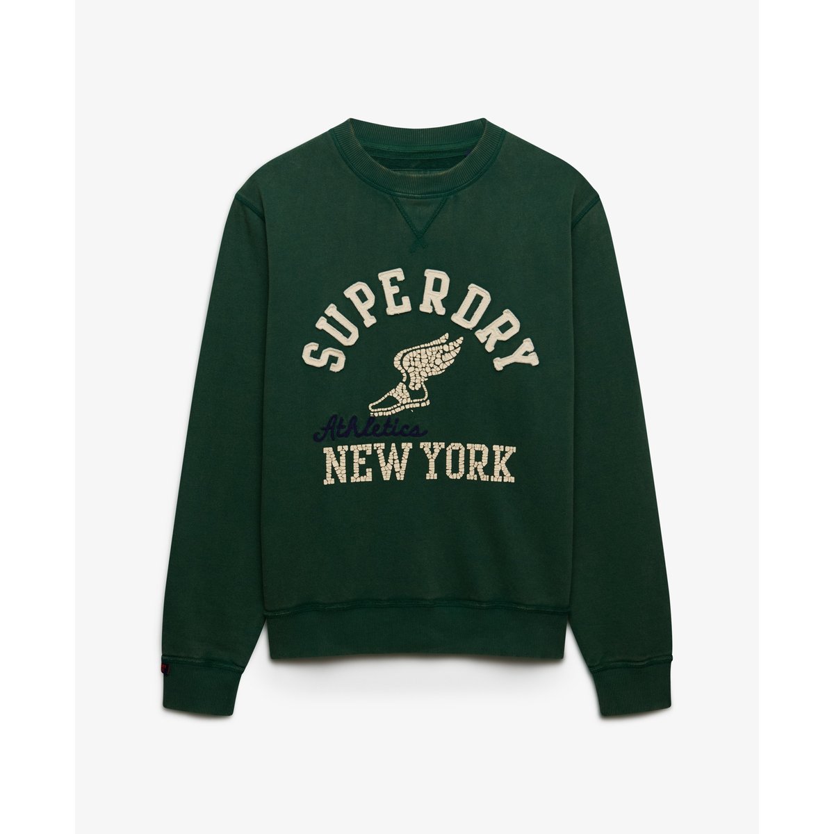 Sweatshirt Vintage Athletic Col Rond vert foncé, SUPERDRY