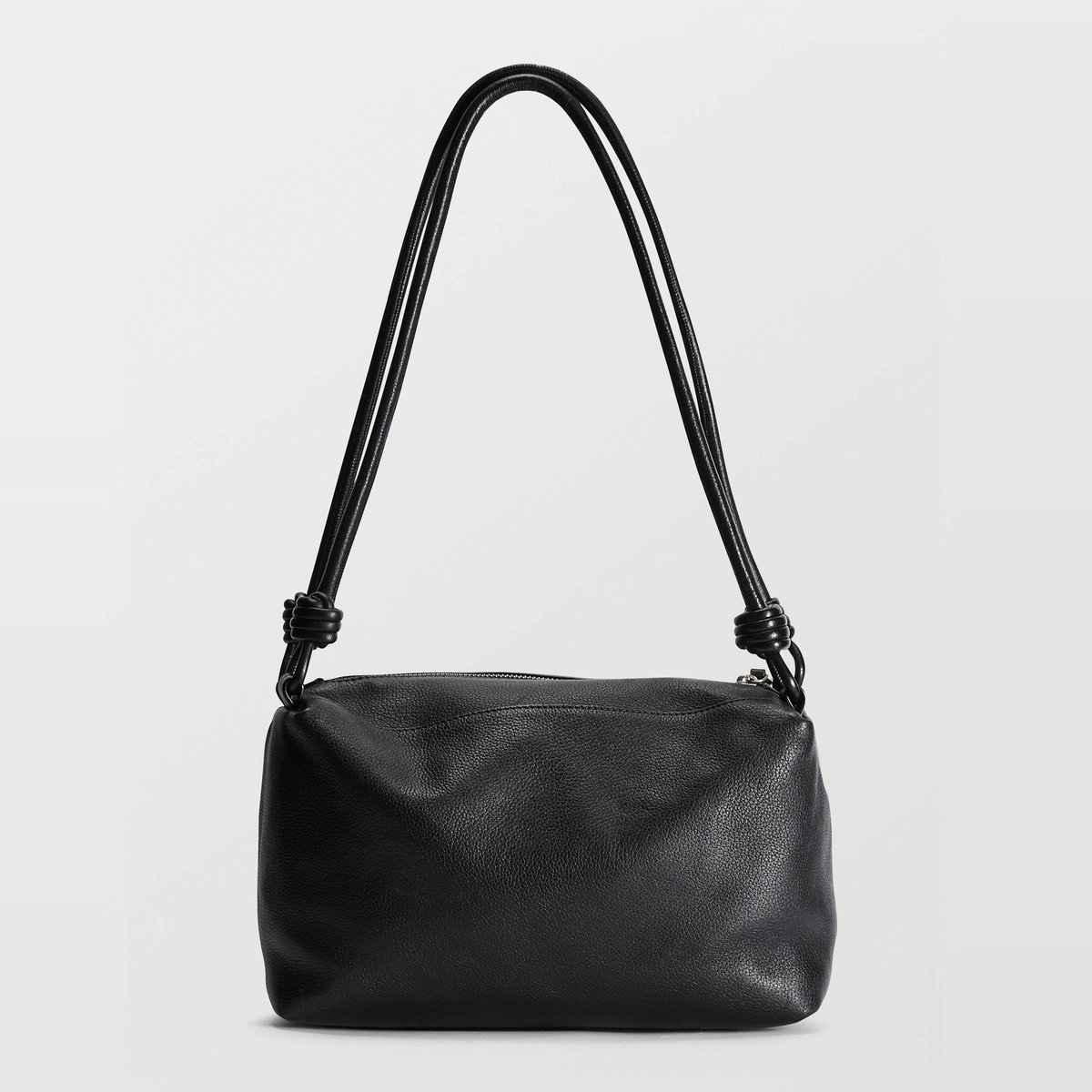 Sac porté épaule en cuir noir, MONOPRIX