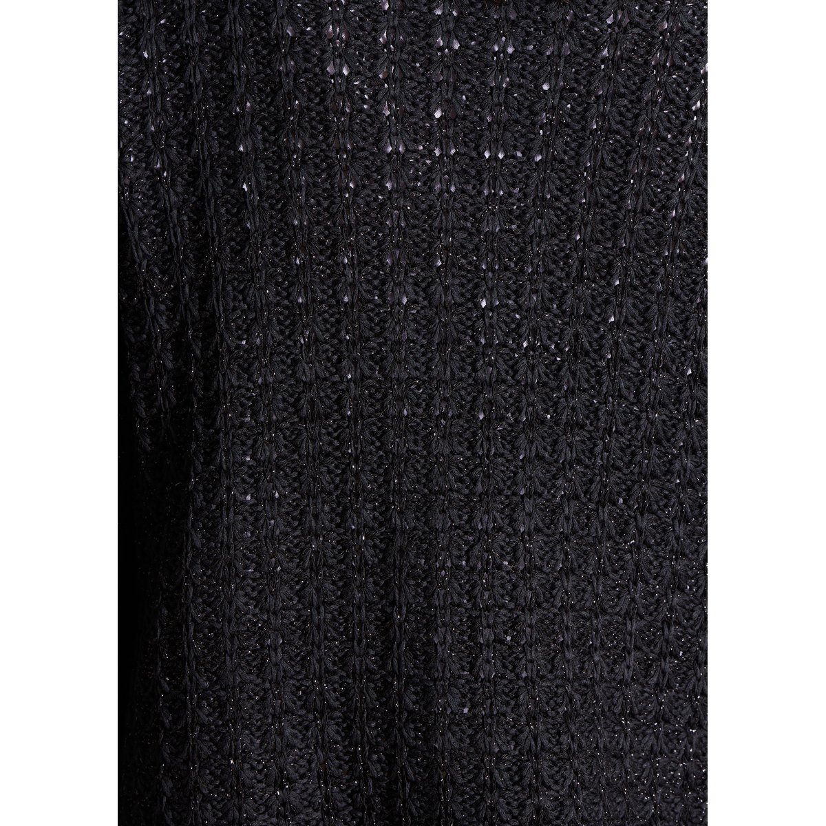 Gilet court à manches longues en maille irisée noir, LA FEE MARABOUTEE