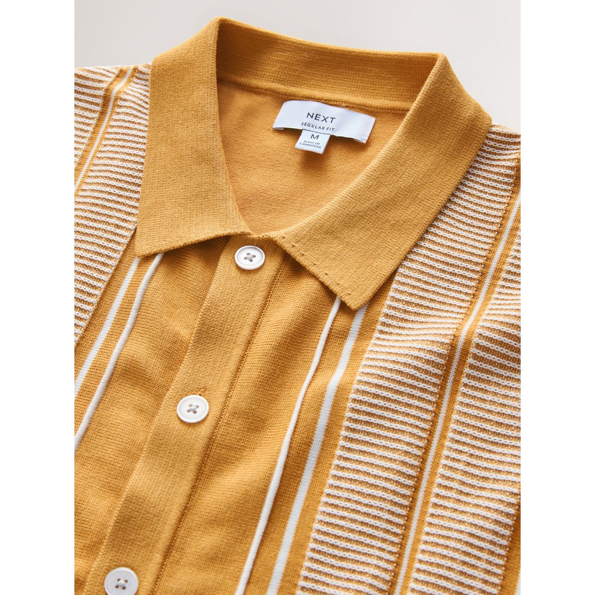 Polo en maille à manches courtes et rayures jaune, NEXT