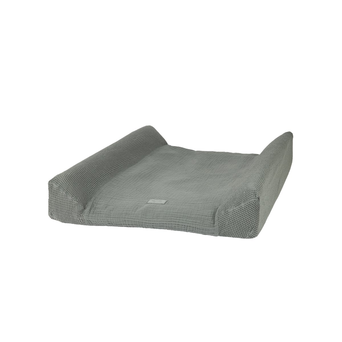 Housse de matelas à langer en coton lavé WABI-SABI azur, NOBODINOZ