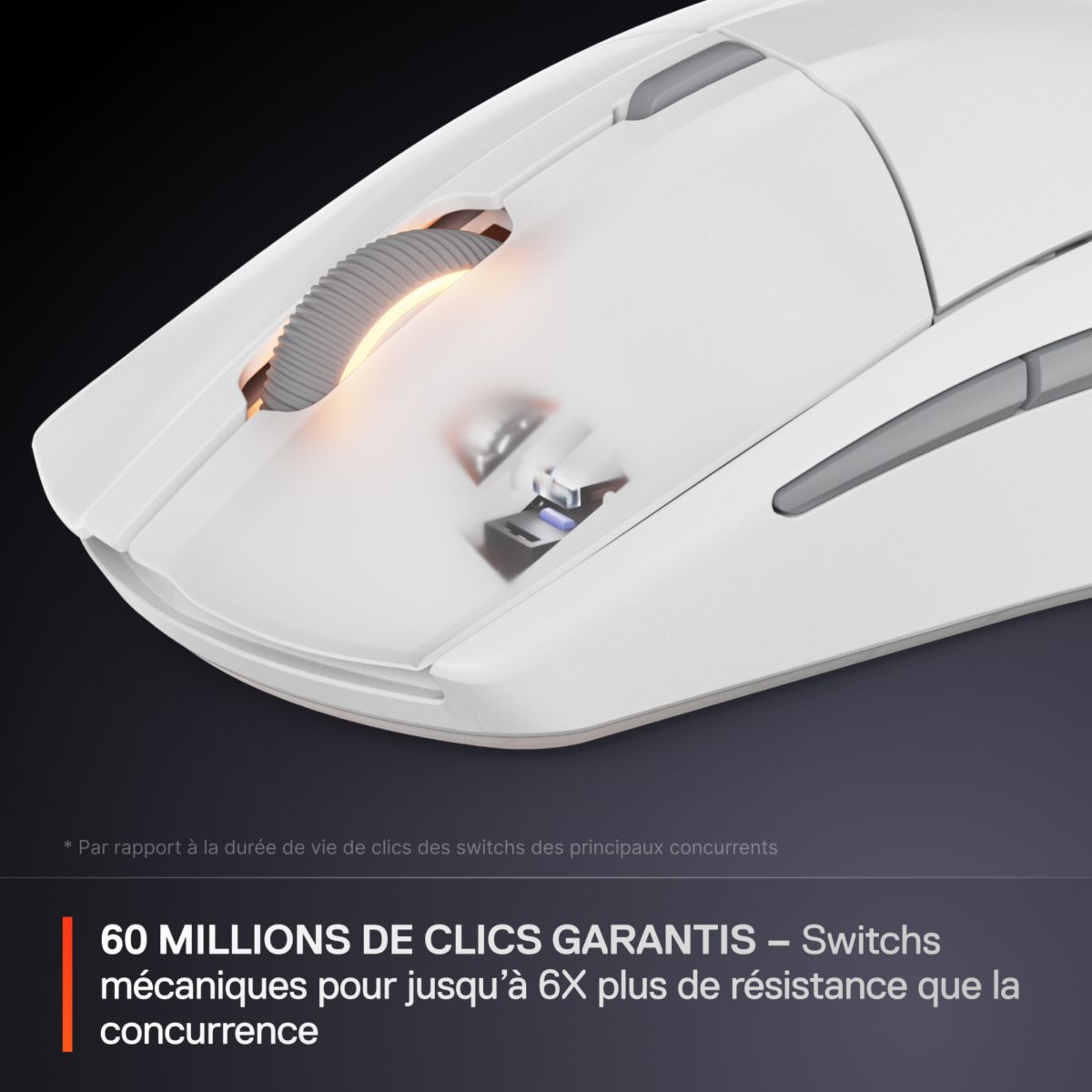 Souris Gamer Sans Fil Rival 3 WL Gen 2 Blanc couleur unique, STEELSERIES