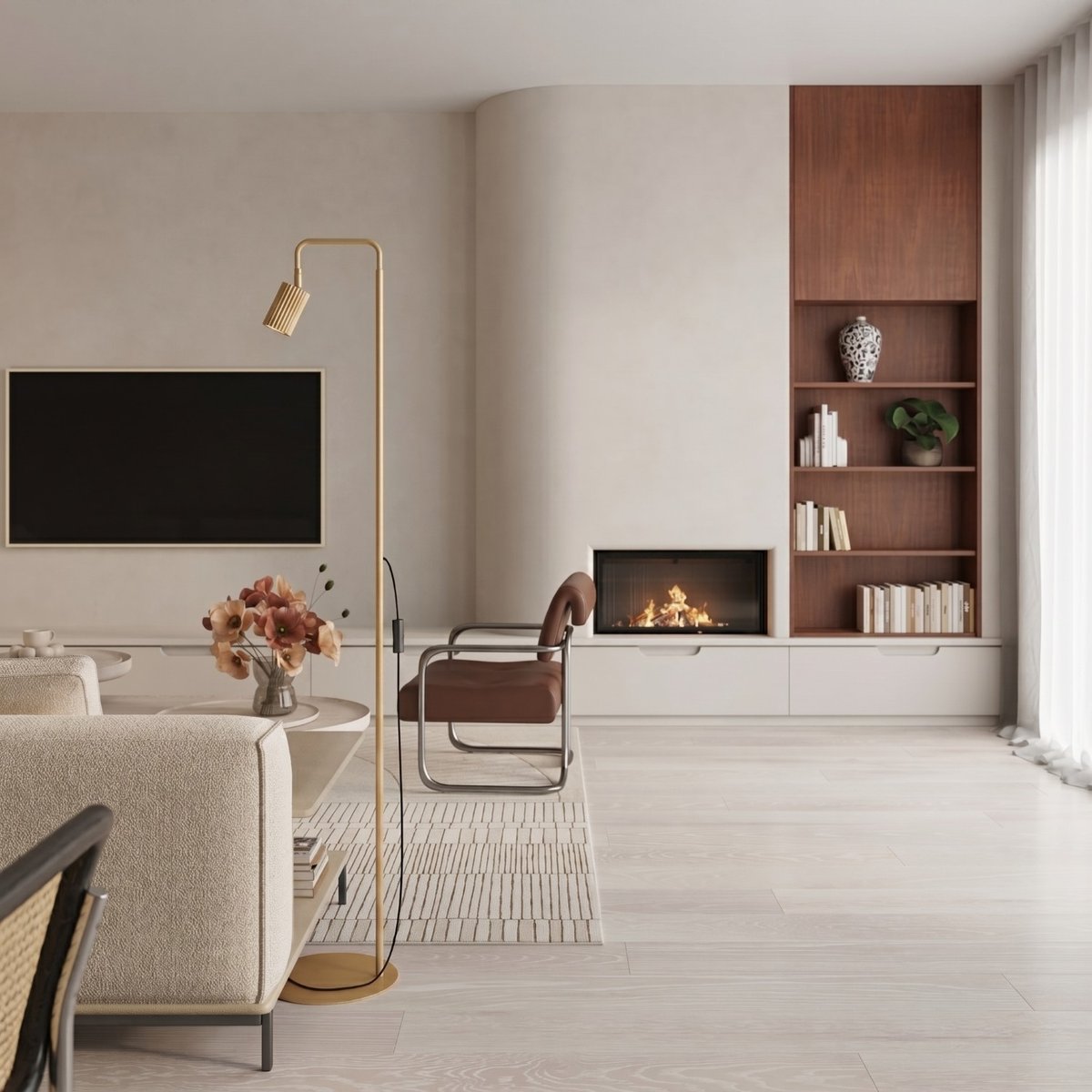 Lampadaire Aluminium Doré GU10 1 KARBON doré, EDEN