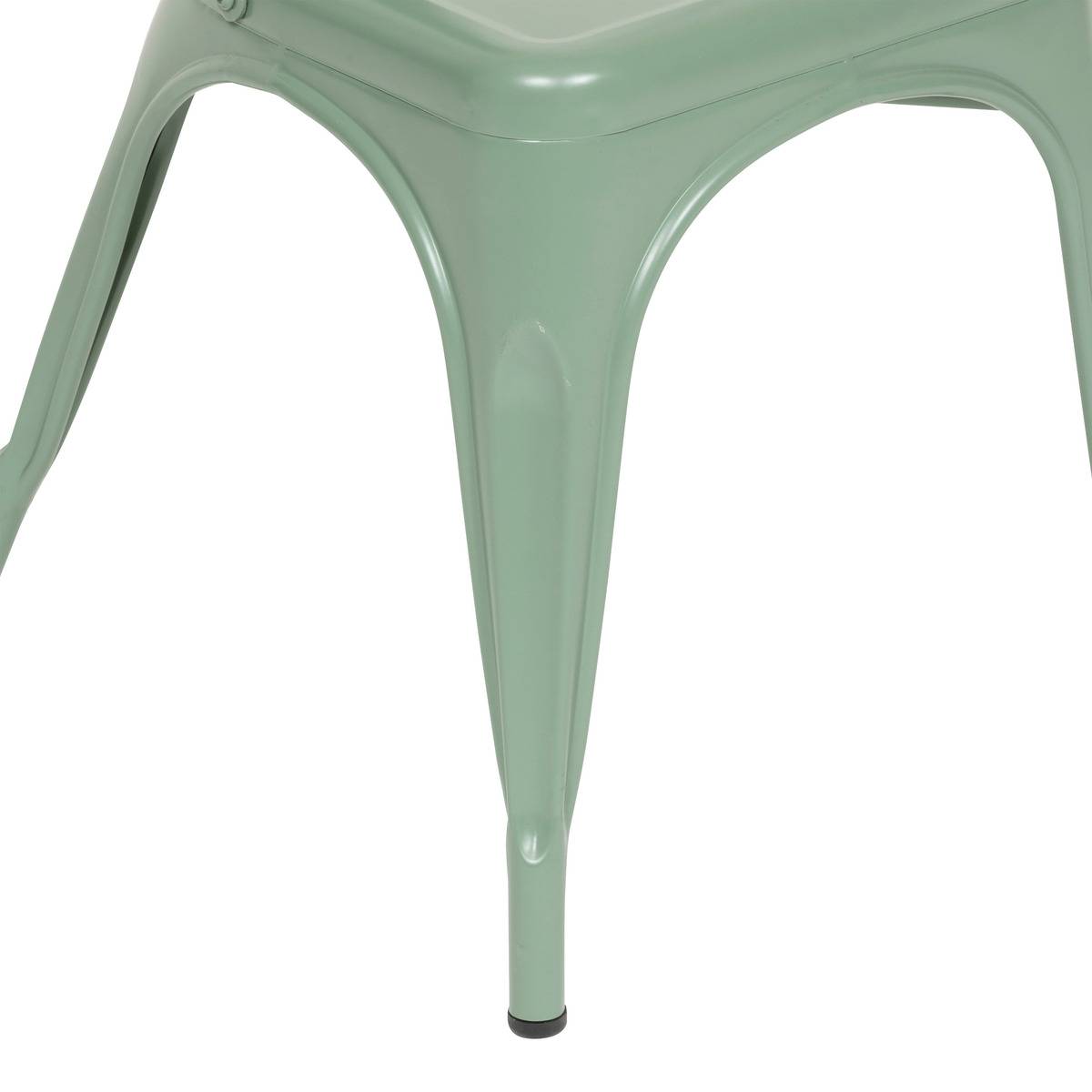 Chaise rétro en métal NIKO vert olive, ATMOSPHERA