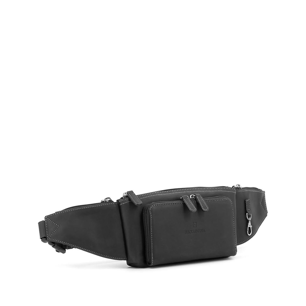 Sac banane FÉLIN noir, HEXAGONA