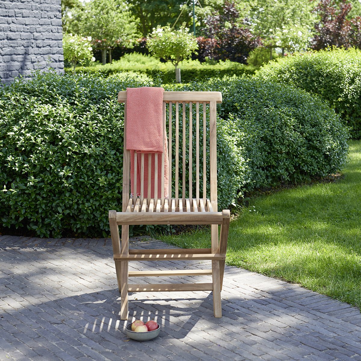 Lot de 2 chaises de jardin en teck massif pliantes MIDLAND naturel, BERAH GETAH
