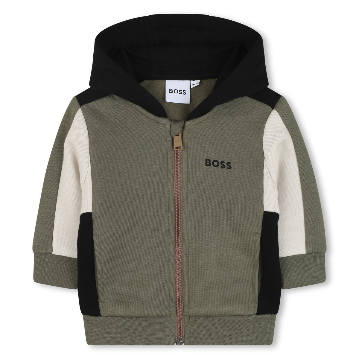 Cardigan con cappuccio tilleul, BOSS KIDSWEAR