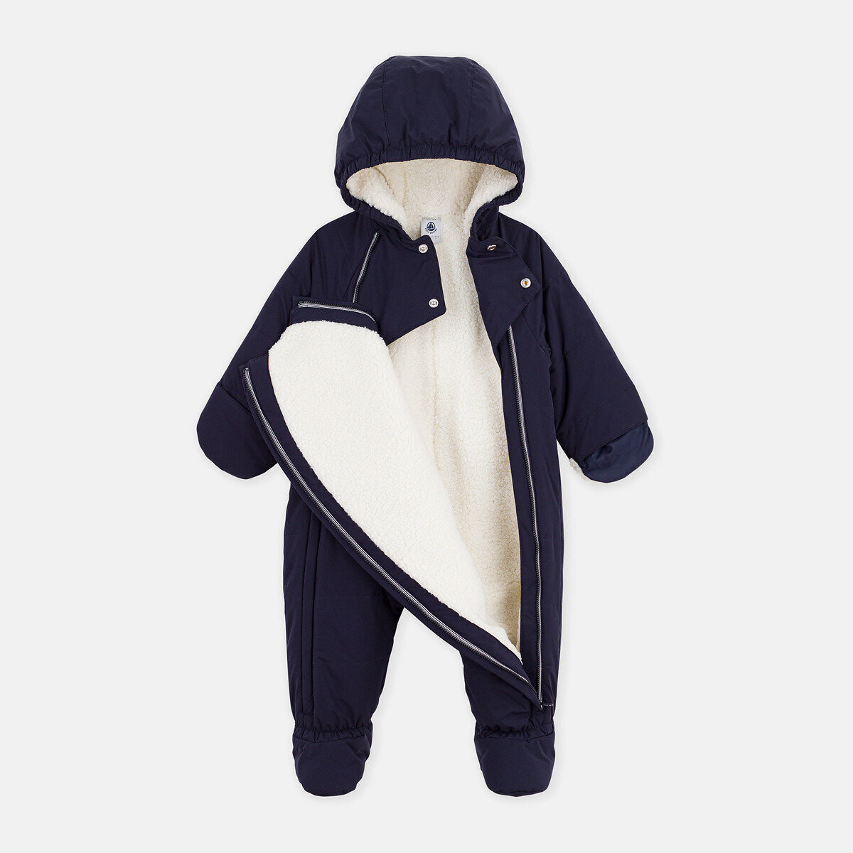 Kombi-Jacke aus Polyester und Sherpa marine, PETIT BATEAU