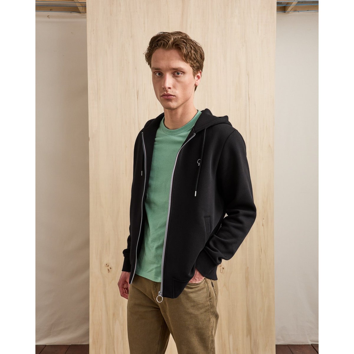 Sweat coton MESNIL noir, FAGUO