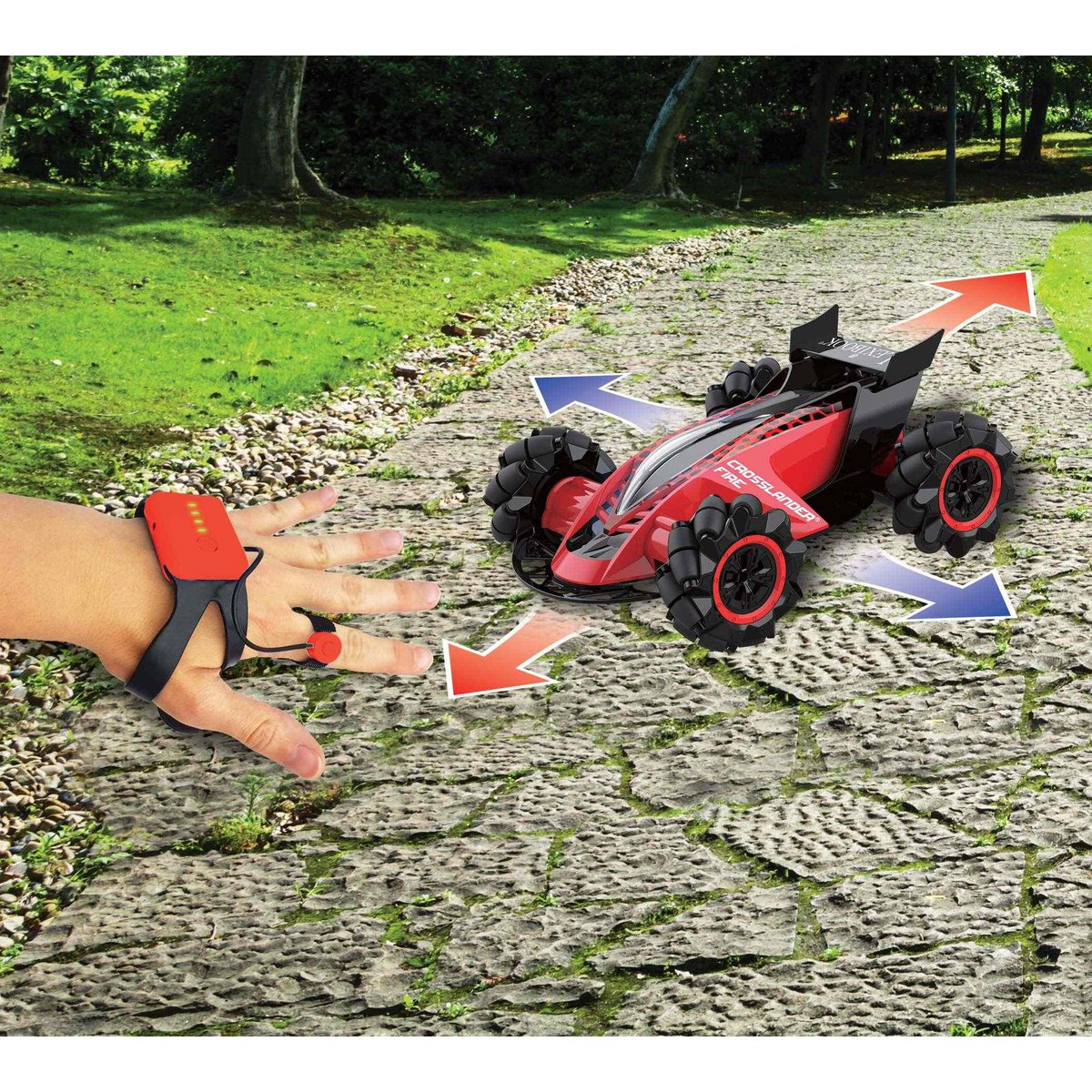 Crosslander® Fire - Voiture télécommandée Tout-Terrain rouge, LEXIBOOK