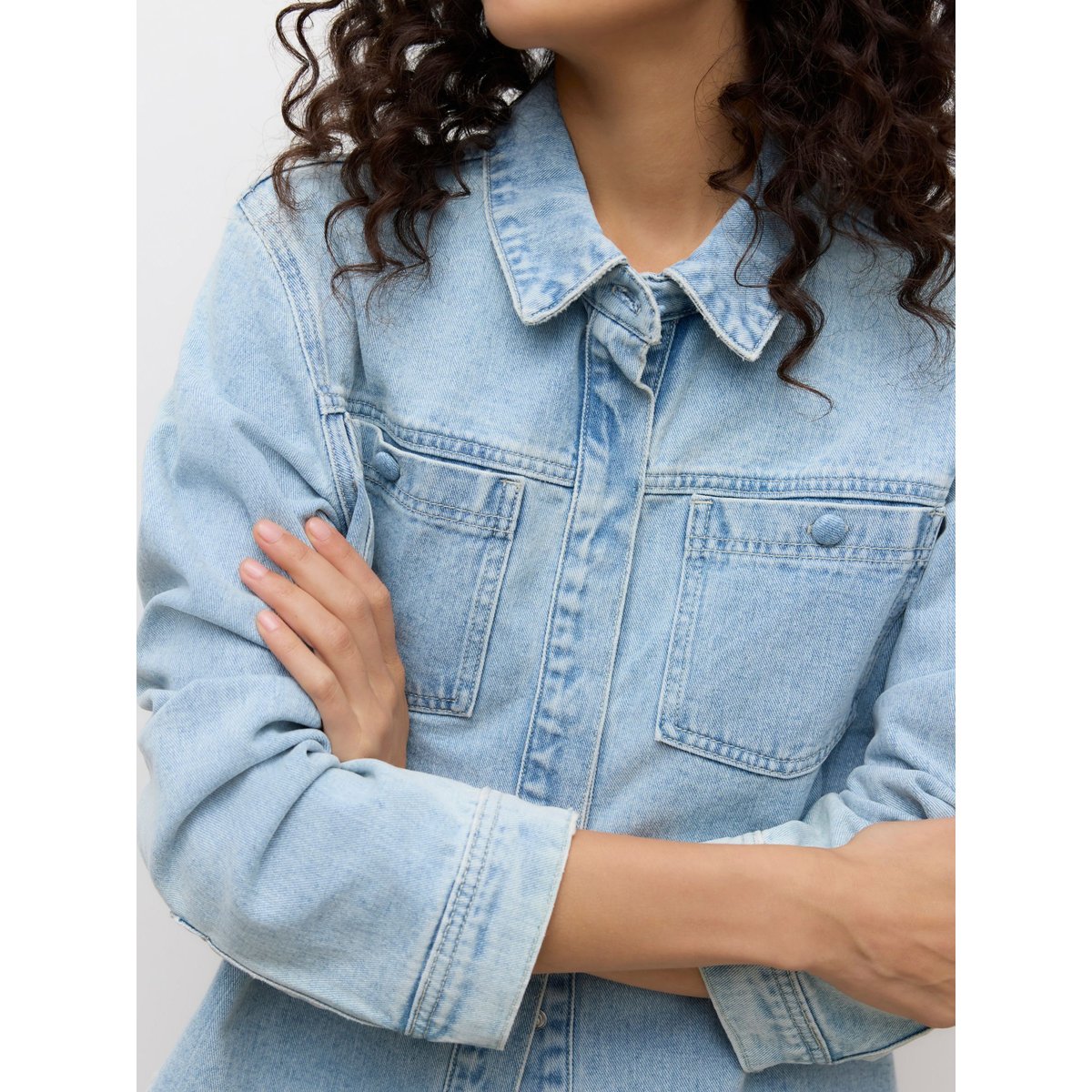 Chemise En Denim light blue denim, VERO MODA